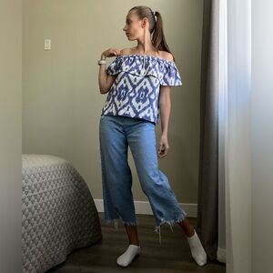 MADEWELL Off the Shoulder Balcony Ikat Top